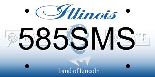 585SMS Illinois License Plate