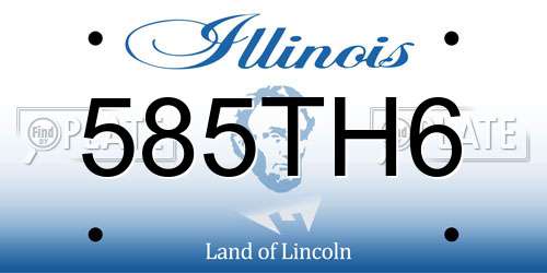 585TH6 Illinois License Plate