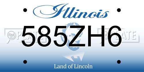 585ZH6 Illinois License Plate