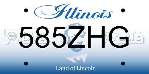 585ZHG Illinois License Plate