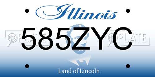 585ZYC Illinois License Plate