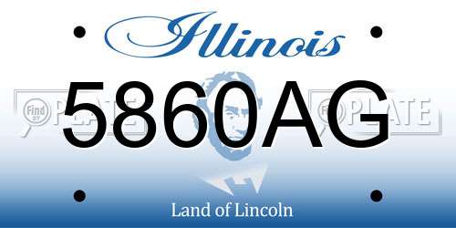 5860AG Illinois License Plate