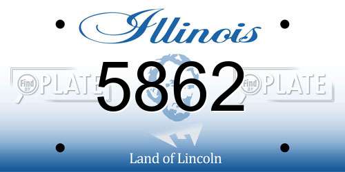 5862 Illinois License Plate