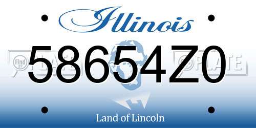 58654Z0 Illinois License Plate