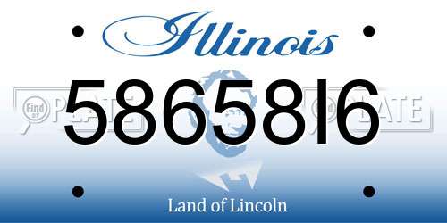 58658I6 Illinois License Plate