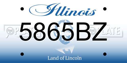 5865BZ Illinois License Plate