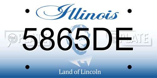 5865DE Illinois License Plate
