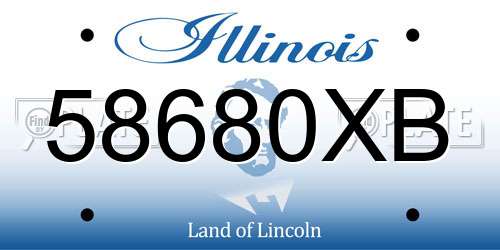 58680XB Illinois License Plate