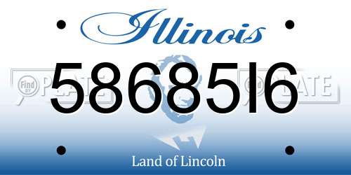 58685I6 Illinois License Plate