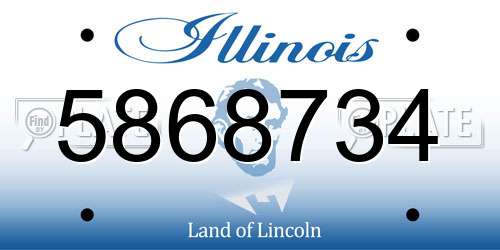 5868734 Illinois License Plate