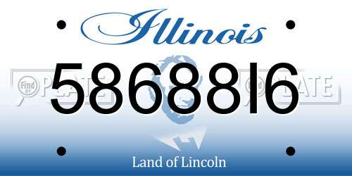 58688I6 Illinois License Plate