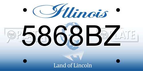 5868BZ Illinois License Plate