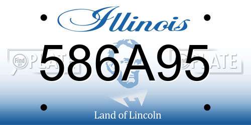 586A95 Illinois License Plate