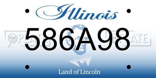 586A98 Illinois License Plate