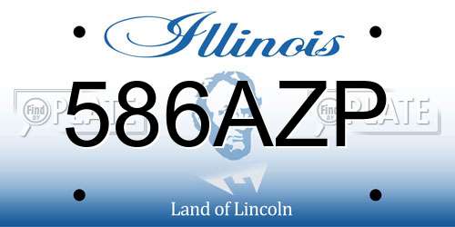 586AZP Illinois License Plate