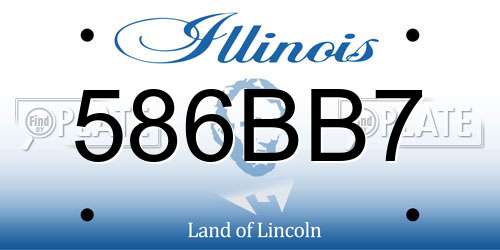 586BB7 Illinois License Plate