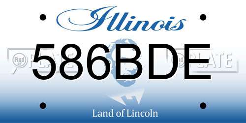 586BDE Illinois License Plate