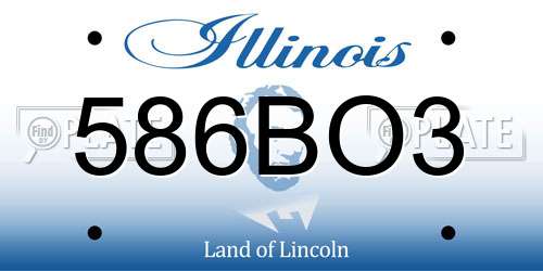 586BO3 Illinois License Plate