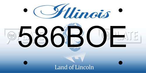 586BOE Illinois License Plate