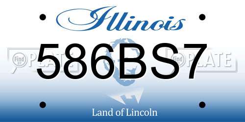 586BS7 Illinois License Plate
