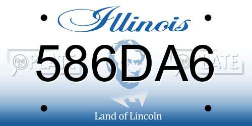 586DA6 Illinois License Plate