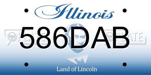 586DAB Illinois License Plate