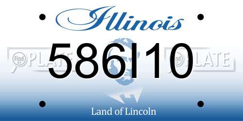 586I10 Illinois License Plate