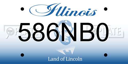 586NB0 Illinois License Plate