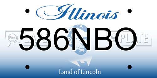 586NBO Illinois License Plate
