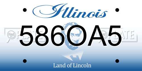586OA5 Illinois License Plate