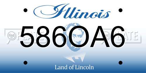 586OA6 Illinois License Plate