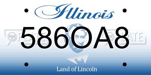 586OA8 Illinois License Plate