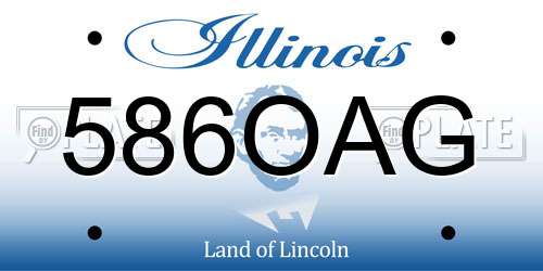 586OAG Illinois License Plate
