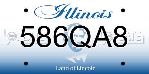 586QA8 Illinois License Plate