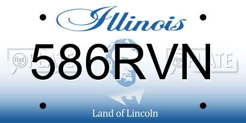 586RVN Illinois License Plate