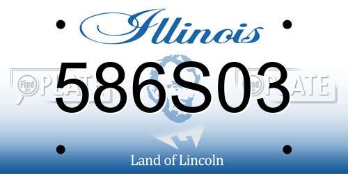586S03 Illinois License Plate