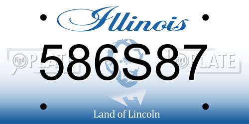 586S87 Illinois License Plate