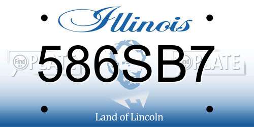 586SB7 Illinois License Plate