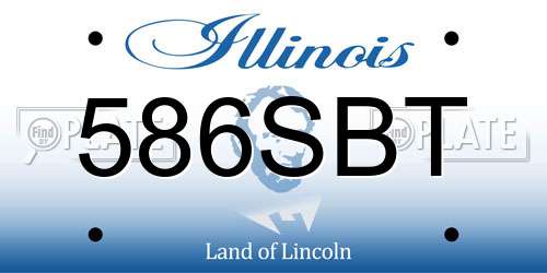 586SBT Illinois License Plate