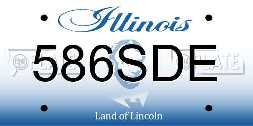 586SDE Illinois License Plate