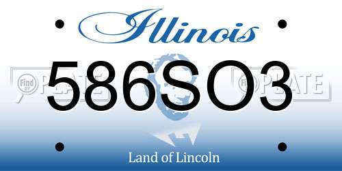 586SO3 Illinois License Plate