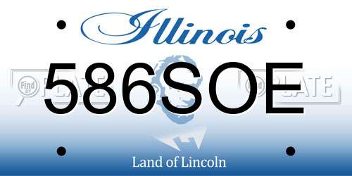 586SOE Illinois License Plate