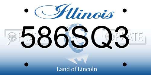 586SQ3 Illinois License Plate