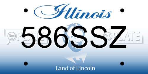 586SSZ Illinois License Plate
