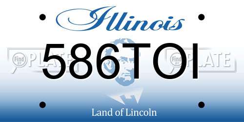 586TOI Illinois License Plate