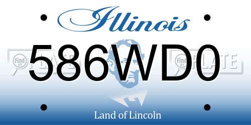 586WD0 Illinois License Plate