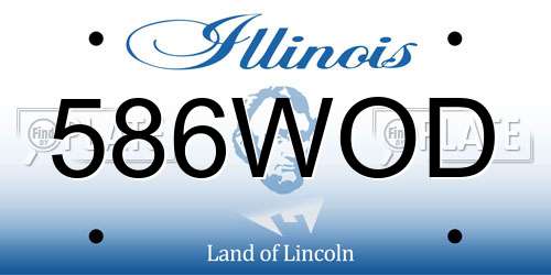 586WOD Illinois License Plate