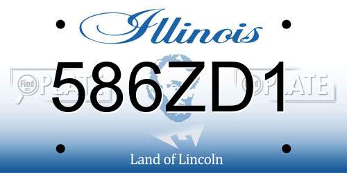 586ZD1 Illinois License Plate