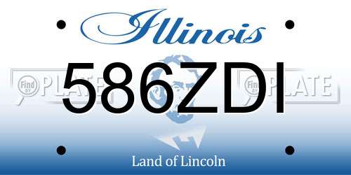 586ZDI Illinois License Plate
