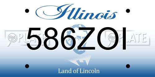 586ZOI Illinois License Plate